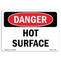 Signmission OSHA Danger Sign, Hot Surface, 5in X 3.5in Decal, 5" W, 3.5" H, Landscape, Hot Surface OS-DS-D-35-L-2408